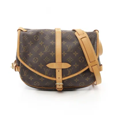 Pre-owned Louis Vuitton Brown Coated Canvas Leather Shoulder Bag ()