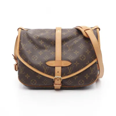 Pre-owned Louis Vuitton Brown Coated Canvas Leather Shoulder Bag ()