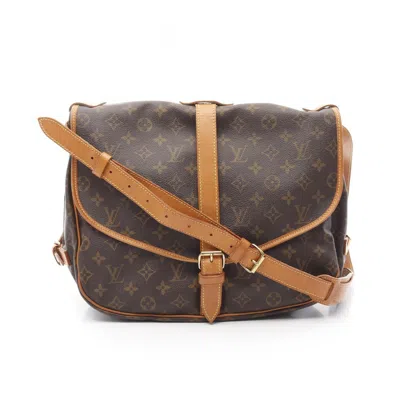 Pre-owned Louis Vuitton Brown Coated Canvas Leather Shoulder Bag ()