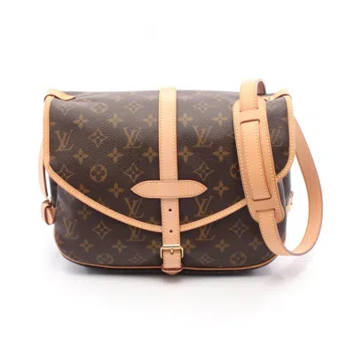 Pre-owned Louis Vuitton Brown Coated Canvas Leather Shoulder Bag ()