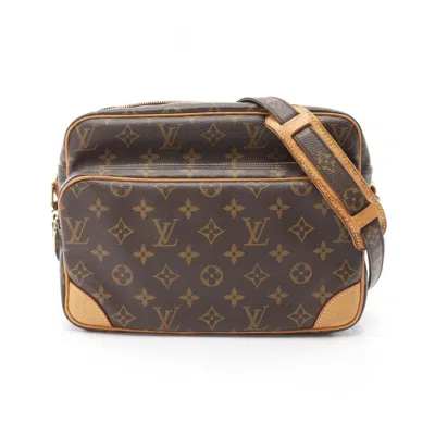 Pre-owned Louis Vuitton Brown Coated Canvas Leather Shoulder Bag ()