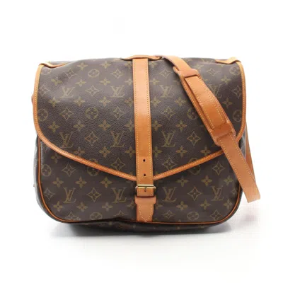Pre-owned Louis Vuitton Brown Coated Canvas Leather Shoulder Bag ()