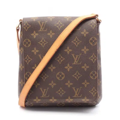Pre-owned Louis Vuitton Brown Coated Canvas Leather Shoulder Bag ()