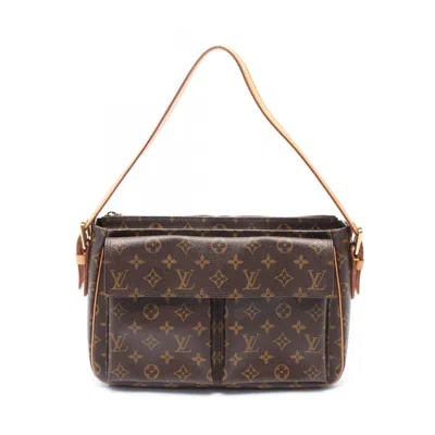 Pre-owned Louis Vuitton Brown Coated Canvas Leather Shoulder Bag ()