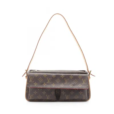Pre-owned Louis Vuitton Brown Coated Canvas Leather Shoulder Bag ()