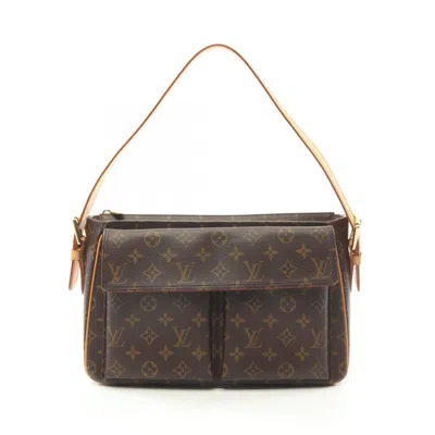 Pre-owned Louis Vuitton Brown Coated Canvas Leather Shoulder Bag ()