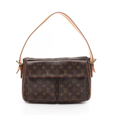 Pre-owned Louis Vuitton Brown Coated Canvas Leather Shoulder Bag ()