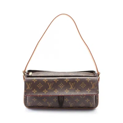 Pre-owned Louis Vuitton Brown Coated Canvas Leather Shoulder Bag ()