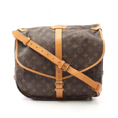 Pre-owned Louis Vuitton Brown Coated Canvas Leather Shoulder Bag ()
