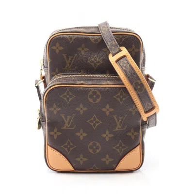 Pre-owned Louis Vuitton Brown Coated Canvas Leather Shoulder Bag ()