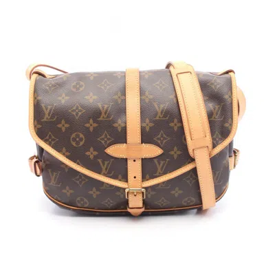 Pre-owned Louis Vuitton Brown Coated Canvas Leather Shoulder Bag ()