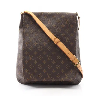 Pre-owned Louis Vuitton Brown Coated Canvas Leather Shoulder Bag ()