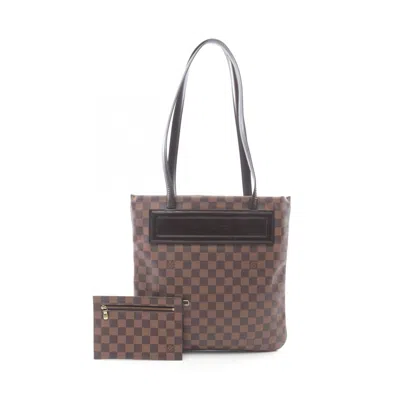 Pre-owned Louis Vuitton Brown Coated Canvas Leather Tote Bag ()
