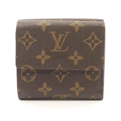 Pre-owned Louis Vuitton Brown Coated Canvas Leather Wallet (tri-fold) ()
