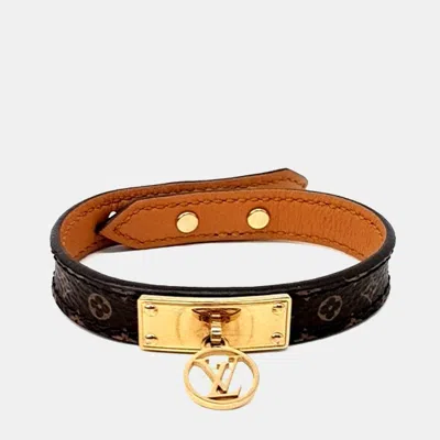 Pre-owned Louis Vuitton Brown Coated Canvas Logomania Bracelet