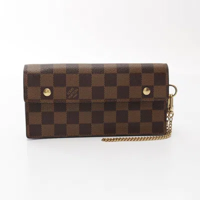 Pre-owned Louis Vuitton Brown Coated Canvas Long Wallet (bi-fold) ()