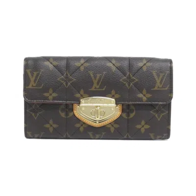 Pre-owned Louis Vuitton Brown Coated Canvas Long Wallet (bi-fold) ()