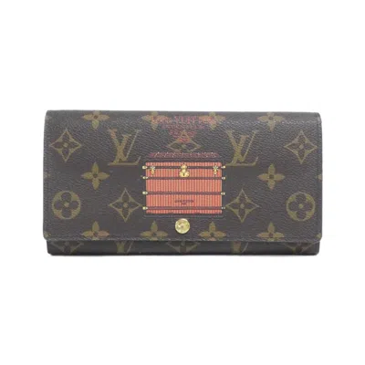 Pre-owned Louis Vuitton Brown Coated Canvas Long Wallet (bi-fold) ()