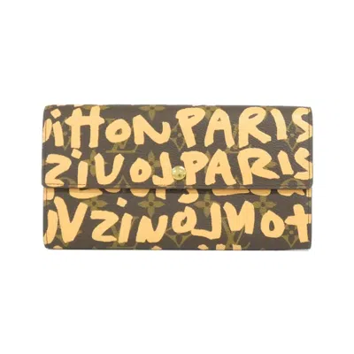Pre-owned Louis Vuitton Brown Coated Canvas Long Wallet (bi-fold) ()