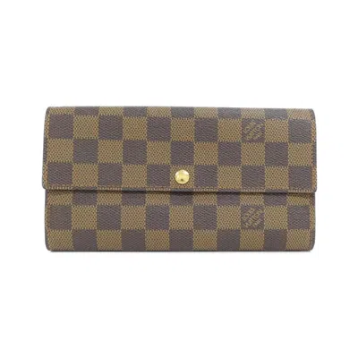 Pre-owned Louis Vuitton Brown Coated Canvas Long Wallet (bi-fold) ()