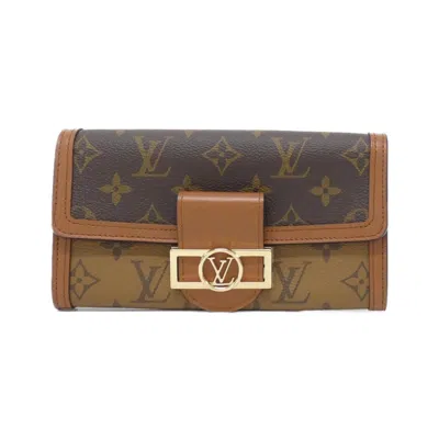 Pre-owned Louis Vuitton Brown Coated Canvas Long Wallet (bi-fold) ()