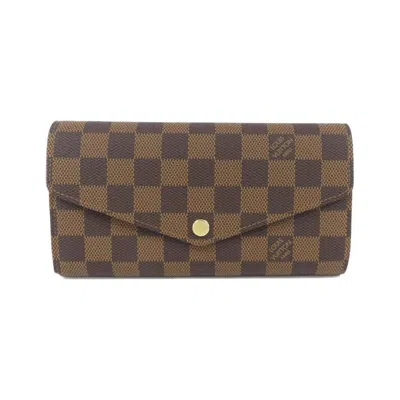 Pre-owned Louis Vuitton Brown Coated Canvas Long Wallet (tri-fold) ()