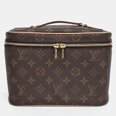 Pre-owned Louis Vuitton Brown Coated Canvas Monogram Nice Bb