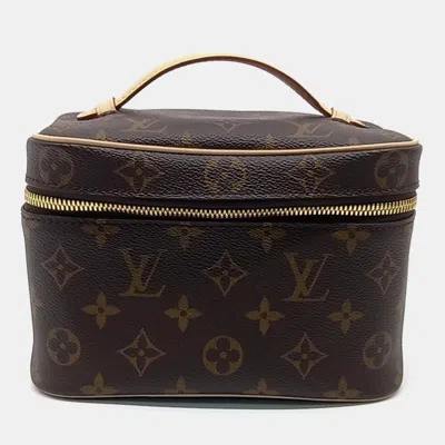 Pre-owned Louis Vuitton Brown Coated Canvas Monogram Nice Mini