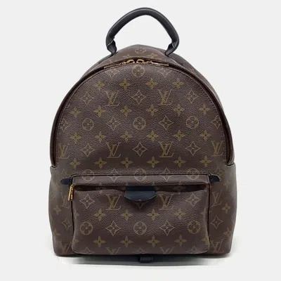 Pre-owned Louis Vuitton Brown Coated Canvas Monogram Palm Springs Backpack