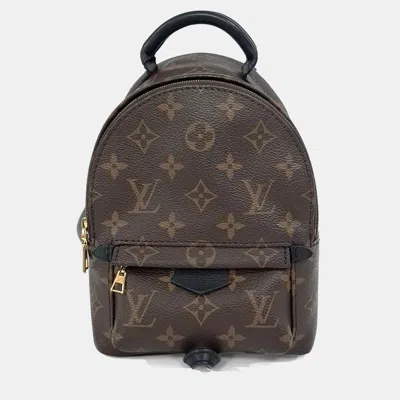 Pre-owned Louis Vuitton Brown Coated Canvas Monogram Palm Springs Backpack Mini