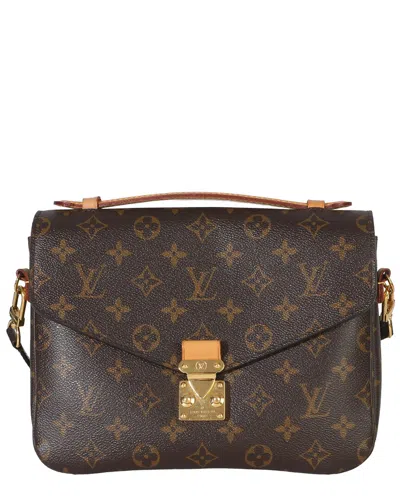 Pre-owned Louis Vuitton Brown Coated Canvas Monogram Pochette Metis (authentic Pre-  Loved)