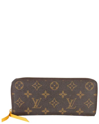 Pre-owned Louis Vuitton Brown Coated Canvas Monogram Zippy Wallet (authentic Pre-loved)