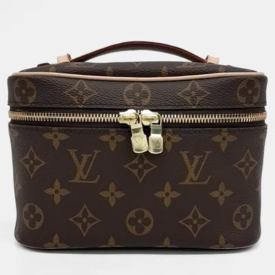 Pre-owned Louis Vuitton Brown Coated Canvas Nice Mini