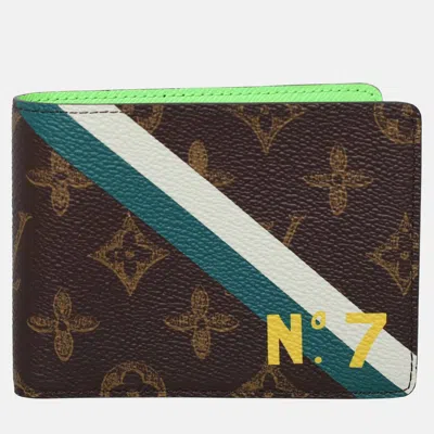 Pre-owned Louis Vuitton Brown Coated Canvas Pf. Multiple Wallet