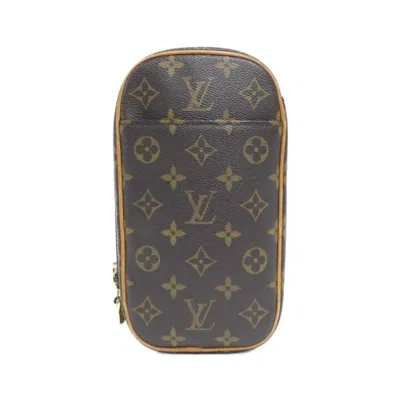 Pre-owned Louis Vuitton Brown Coated Canvas Pochette Shoulder Bag ()