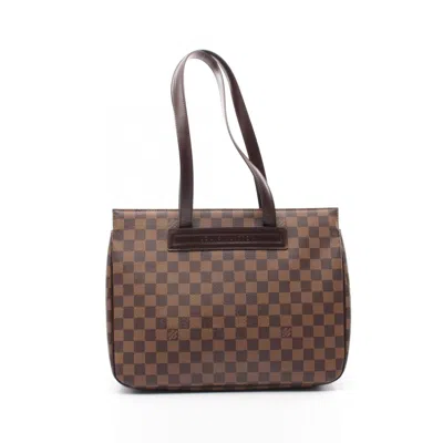 Pre-owned Louis Vuitton Brown Coated Canvas Pvc Damier Canvas Leather Tote Bag ()