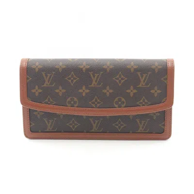 Pre-owned Louis Vuitton Brown Coated Canvas Pvc Leather Clutch Bag Pochette ()