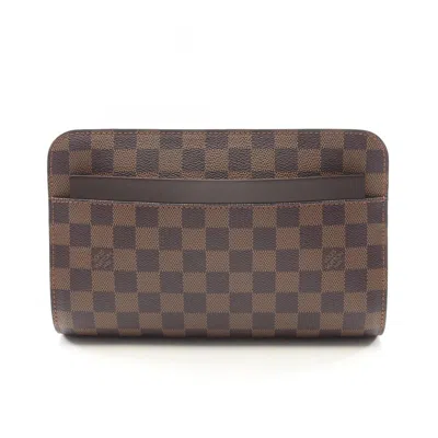 Pre-owned Louis Vuitton Brown Coated Canvas Pvc Leather Clutch Bag ()