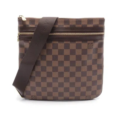 Pre-owned Louis Vuitton Brown Coated Canvas Pvc Leather Pochette Shoulder Bag ()