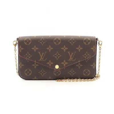 Pre-owned Louis Vuitton Brown Coated Canvas Pvc Leather Pochette Shoulder Bag ()