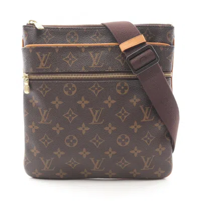 Pre-owned Louis Vuitton Brown Coated Canvas Pvc Leather Pochette Shoulder Bag ()