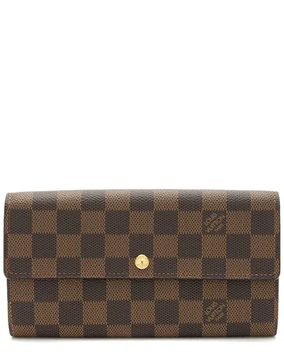 Pre-owned Louis Vuitton Brown Coated Canvas Sarah Wallet (authentic Pre-loved)
