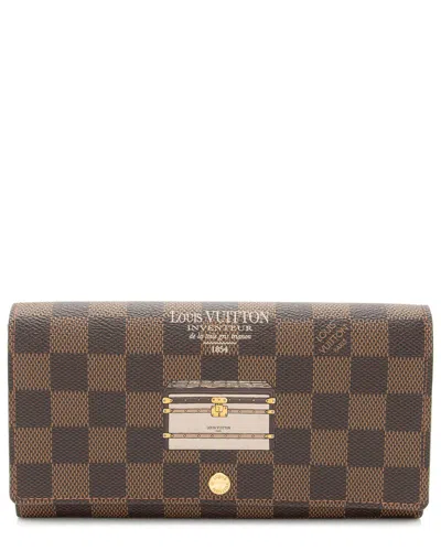 Pre-owned Louis Vuitton Brown Coated Canvas Trunks & Lock Sarah Wallet (authentic Pre-  Loved)