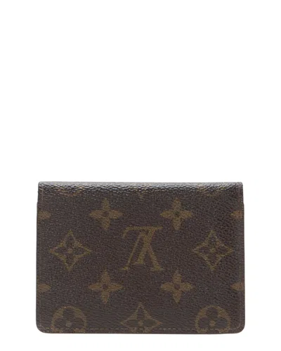 Pre-owned Louis Vuitton Brown Coated Canvas Two Card Holder Wallet (authentic Pre-loved)