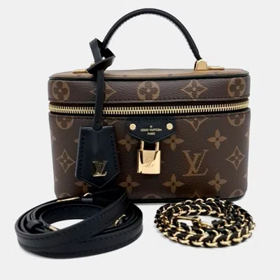 Pre-owned Louis Vuitton Brown Coated Canvas Vanity Chain Pouch