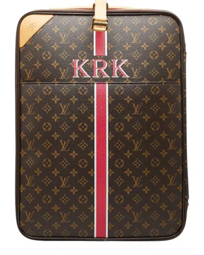 Pre-owned Louis Vuitton Brown Coated/waterproof Canvas Pegase 50 Carry Case M23251  (authentic Pre-loved)