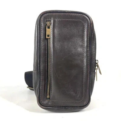 Pre-owned Louis Vuitton Brown Coffee Utah Leather Handbag Sling Bag ()