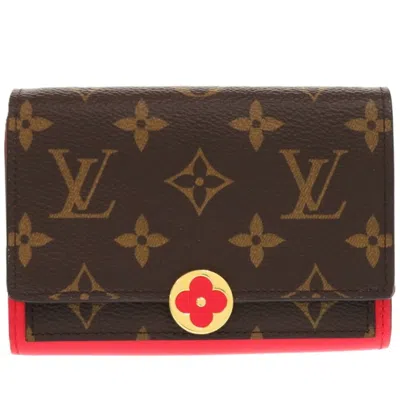 Pre-owned Louis Vuitton Brown Coquelicots Leather Monogram Wallet (bi-fold) ()