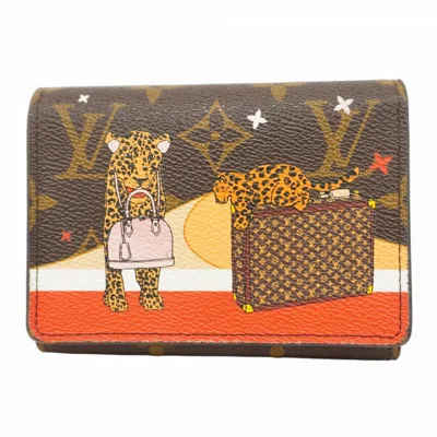 Pre-owned Louis Vuitton Brown Coquelicots Wallet (tri-fold) ()