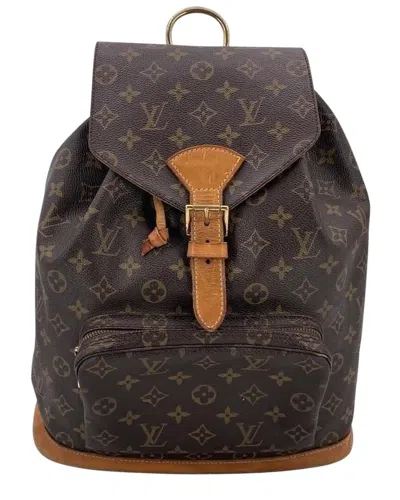 Pre-owned Louis Vuitton Brown Cotton Montsouris Backpack (authentic Pre-loved)
